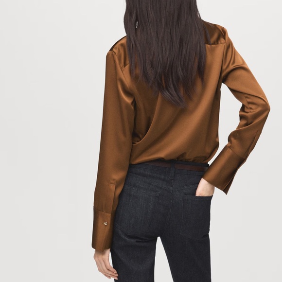 NEW SATIN BUTTON DOWN SHIRT - Picture 3 of 7